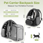 Expandable Cat Backpack,Cat Bubble Backpack Carrier for Carrying Cats, Pets and Small Dogs,Airline-Approved,Designed for Travel, Hiking, Walking,Car （Black