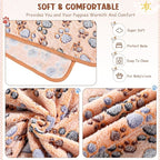 Tatuo 4 Pack Fleece Dog Blankets for Puppy Cats Multi-Size Sleep Mat for Pet Guinea Pig Soft Washable Warm Crate Bed Puppy Teething Toys Print Pattern Blanket Indoor(Mixed Color,40 x 63 Inch,Paw)