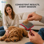 Diamondg Pet Slicker Brush for Dogs & Cats – Professional Grooming Brush for Shedding, Detangling & Coat Maintenance, Gentle Fine Wire Pins, Ergonomic Handle, Red