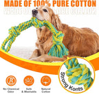 Tough Dog Toy Ropes for Large/Medium Aggressive Chewers, 2 Nearly Indestructible Dog Chew Toys, Tug of War Dog Toy for Large Breed, 100% Natural Cotton for Teeth Cleaning