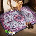 Hompet 2 Pack Super Absorbent Dog Door Mat for Muddy Paws, Washable Pee Pads for Dogs, Reusable Puppy Training Pads, Quick Dry Non-Slip Pet Entryway Rug, Leak-Proof Potty Pad for Indoor Floors 48x72
