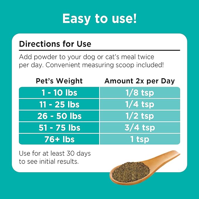 Solid Gold Cat & Dog Multivitamin Powder - Kelp Powder, Omega 3 & Vitamins for Dental, Digestive, Immune, Skin & Coat Health - Multi Vitamin for Dogs & Cats - Cat & Dog Food Additive Supplement - 1lb