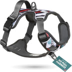 Embark Adventure Dog Harness, Reflective Trim XL Dog Harness for Extra Large Dogs No Pull - Military Grade Nylon, 2 Leash Clips & Gel Lined Handle.
