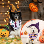 Reginary 72 Packs Halloween Dog Bandanas Bulk Pumpkin Ghost Pet Bandanas Triangle Scarf Bibs Adjustable Dogs Bandana for Halloween Thanksgiving