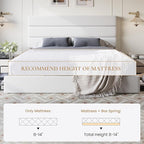 SHA CERLIN King Size Platform Bed Frame with 4 Storage Drawers, Velvet Upholstered Headboard, Mattress Foundation with Wooden Slats Support, No Box Spring Needed, Easy Assembly, White