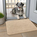 Smiry Dog Door Mat for Muddy Paws 24x16, Absorbs Moisture and Dirt Doormat, Non-Slip Washable Quick Dry Chenille Front Door Mat Indoor Entrance, Entryway Carpet for Inside Floor, Beige