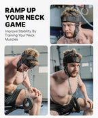 DMoose Fitness Neck Harness for Weight Lifting - Soft Padded Head & Chin Strap with 30" Heavy Duty Steel Chain - Neck Exerciser, Trainer & Strengthener to Support Injury Recovery and Intense Workouts