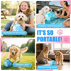 Size 3 Blue Dog Soccer Ball with Straps Eye-Catching Bone and Paw Print Design, Ultra-Durable Training Ball for Pets Interactive Outdoor Dog Toy, Perfect for Medium & Large Puppies