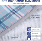 BEAUTYZOO Dog Grooming Hammock, Medium Dog Sling for Nail Trimming, Dog Hanging Harness for Claw Care with Thick Fabric Neck Support Wide Strap Restraint Cat Grooming Hammock, Blue M