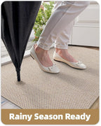 Color&Geometry Ultra-Thin Indoor Door Mat, 32"x48" Low-Profile Non-Slip Entryway Rug with Modern Geometric Texture, Washable Doormat for Indoor Entrance, Front Door, Khaki (Rolled-up NO Creases)