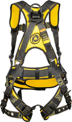 Guardian 21032 Cyclone Construction Harness with Waist Pad | Side D-Rings | OSHA & ANSI Compliant | Black/Yellow | XXL