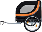 Blue-Grey Large Folding Bike Trailer for Dogs – Heavy-Duty Steel Frame, 66LB Capacity Pet Carrier for All-Terrain Cycling, Jogging & Camping Adventures!