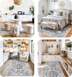 4x12 Wide Hallway Runner Rug: Vintage Washable Soft Runners for Living Room Bedroom Water Resistant Carpet with Non-Slip Backing for Entry Kitchen Dining Room Thin Bathroom Floor Mat(Brick,4x12)