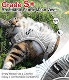 Cat Harness and Leash for Walking Escape Proof Soft Adjustable Cat Leash Breathable Comfortable Vest Easy to Wear Kitten Harness for Outdoor Travel Grey S