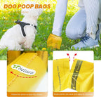 Dog Poop Bags Rolls-600 Counts, 40Rolls, Biodegradable Poop Bags Made of Cornstarch, 100% Leak Proof and Easy to Open (Yellow)