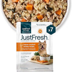 JustFoodForDogs JustFresh Wet Dog Food, Fresh Pet Meals and Toppers with No Preservatives, Resealable Package, Human Grade, Home-Cooked Turkey, 12 oz - 7 Pack