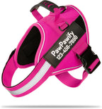 PawPawify Custom No Pull Dog Harness with Name and Phone Number, Heavy Duty Personalized Pet Vest to Prevent Tugging, Pulling, or Choking, Training and Walking (New Pink, XL (60-85 LBS))