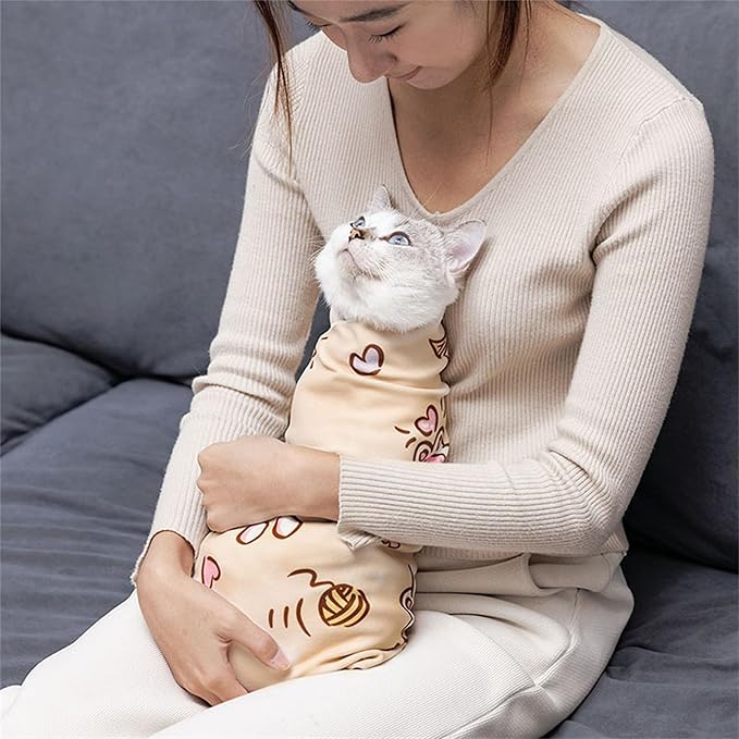 27.5" Large Cat Wrap for Nail Trimming，Self-adherent Cat Grooming Wrap for Cat & Small Dog, Anti-Scratch Cat Swaddle Burrito Wrap for Medicine,Nail Clipping,Ear Cleaning,Teeth Brushing - Cute Pattern