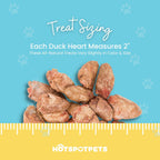 hotspot pets Freeze Dried Duck Heart Treats for Cats & Dogs - Made in USA, 1LB Big Bag - Single Ingredient All Natural Grain-Free Duck Hearts - Perfect for Training, Topper or Snack