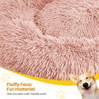 Calming Dog Bed Anti-Anxiety Donut Dog Beds for Small Medium Large Dogs,Washable Plush Fluffy Indoor Cat Kitten Round Cuddler Cushion (Pink, XX-Large)
