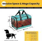 Conlun Dog Carrier Soft Sided, Large Cat Carrier with Inner Safety Leash, Pet Transport Carrier for Large Cats and Medium Dogs up to 20 Lbs, Collapsible Travel Puppy Carrier Bag -Turquoise L