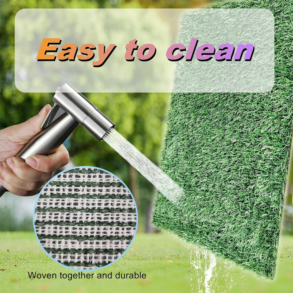 35"X22.6" Dog Grass Pad with Tray - Indoor/Outdoor Artificial Turf Potty Training Mat for Large Dogs, Portable Dog Litter Box for Balcony/Patio, Washable Reusable Pee Pad and Fake Grass for Dogs