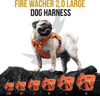 OneTigris Tactical Dog Harness Vest,No-Pull Service Dog Vest with Hook & Loop Panels,Adjustable Dog Vest Harness for Walking Hiking Training(Orange,XL)