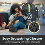 V VOLKGO Car Seat Travel Bag for Air Travel - Large Gate Check Bag for Airplane, Durable & Water-Resistant Protector with Pouch - Universal Size (Black)