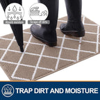 Finchitty Indoor Door Mat, Dirt Resistant and Absorbent, Low-Profile, Non-Slip, Washable Inside Floor Mats for Front Door, Back, and Entrance, 32" x 20", Brown
