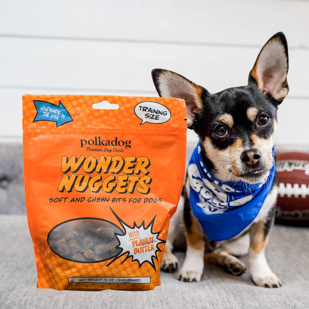 Polkadog Wonder Nuggets 3-Pack– Soft & Chewy Dog Treats with Peanut Butter – Healthy, Limited Ingredient Training Treats for All Dog Breeds and Ages – Natural, Made in USA – 10 oz (Pack of 3)