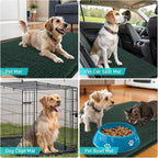 OLANLY Dog Door Mat for Muddy Paws 32x20, Absorbs Moisture and Dirt, Absorbent Non-Slip Washable Doormat, Quick Dry Chenille Mud Mat, Entry Indoor Entryway Carpet for Inside Floor, Blackish Green