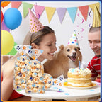 Blulu 100 Pieces Dog Treat Bags Puppy Party Favor Pet Paw Cone Cellophane Bags Candy Heat Sealable Dog Paw Gift with 100 Pieces Silver Twist Ties for Pet Cat Treat Party Favor (Blue and Orange)