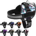 Dogline Dog Harness, Reflective No-Pull Adjustable Vest with Handle for Walking, Training, Breathable, No - Choke Harness for Small, Medium or Large Dogs Room for Patches Girth 27 to 34 in Blue Camo