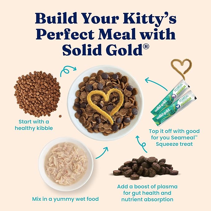 Solid Gold Wet Cat Food Shreds in Gravy - Healthy Canned Cat Food Made w/Real Chicken & Tuna Shreds, Vitamins & Minerals - Grain Free & Gluten Free Canned Meals for Cats & Kittens - 24ct/3oz Can