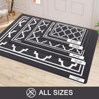 Buganda Indoor Door Mat, Dirt-Resistant and Absorbent Doormat, Anti-Slip, Low Profile Floor Mats for Inside Entryway, Front, and Back Door Entrance (30x17 Inches, Dark Grey)
