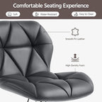 Yaheetech Bar Stools Set of 4, Adjustable PU Leather Swivel Barstools, Modern Counter Stools with Back and Footrest, Counter Height Barstools for Bar, Kitchen, Dining Room, Grey