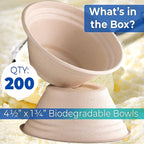 Vet-Grade Biodegradable Disposable Tan Kraft Pet Bowls Bulk 200Pk 8 Oz/1 Cup. Non-Toxic Food and Water Dishes for Puppies, Small Dogs or Cats. Sturdy and Leakproof for Healthy Pets!
