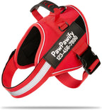 PawPawify Custom No Pull Dog Harness with Name and Phone Number, Heavy Duty Personalized Pet Vest to Prevent Tugging, Pulling, or Choking, Training and Walking (New Red, XS (5-9LBS))