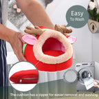 JanYoo Ferret Bed - House Hide & Cage Accessories (S, Reindeer)