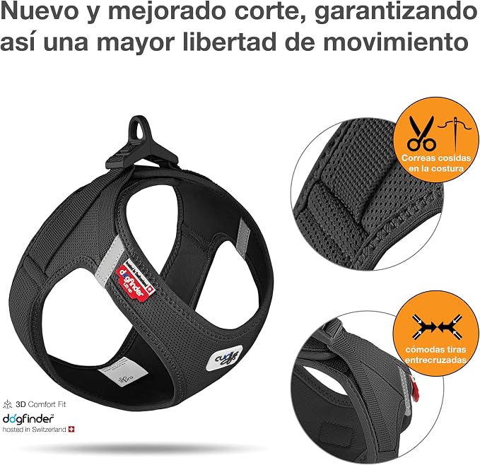 Vest Harness curli Clasp Air-Mesh Black 3XS