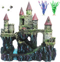 PINVNBY Aquarium Resin Castle Decoration Fish Tank Driftwood Castle Cave Hideouts House Plants Supplies Accessories(Red)