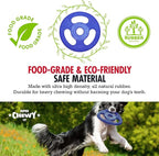 SuperChewy Tough Tug-of-War Flying Disc Toy | Lifetime Replacement | Strong Natural Rubber | Great Tug Disc Fetch Toy for Dogs | Ultra Durable Chew Toys for Aggressive Chewers | for All Breeds