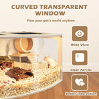 Prolee Hamster Cage Chew Proof Wood, Hamsters Enclosure Openable Top with Curved Design,Waterproof Small Animals Cage with Acrylic Sheets for Gerbils,Hamster Habitat(32 Inches)