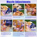 Basket Muzzle Allows Panting Drinking, Anti Biting Chewing, Suitable for Grooming Trimming Training, for Small Medium Large Dogs (Blue, Size 4)