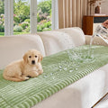 FUANGUI Waterproof Couch Cover Sofa Cover for Dogs and Pets Sofa Protector | Non-Slip Washable Fuzzy Soft Cat Sofa Slipcover for 2-3 Cushion Couch Sofa Pet Friendly, Grass Green, 27.6" x 94.5", 1 pcs