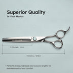 8” Dog Grooming Scissors – VG10 Japanese Steel Professional Pet Thinning Shears for Cats & Dogs | Clean Cut & Precise Trimming | Lightweight, Ergonomic, Handcrafted | Thinning Rate 50% | K9 Shears