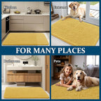 OLANLY Dog Door Mat for Muddy Paws 47x32, Absorbs Moisture and Dirt, Absorbent Non-Slip Washable Doormat, Quick Dry Chenille Mud Mat for Dogs, Entry Indoor Entryway Carpet for Inside Floor, Yellow