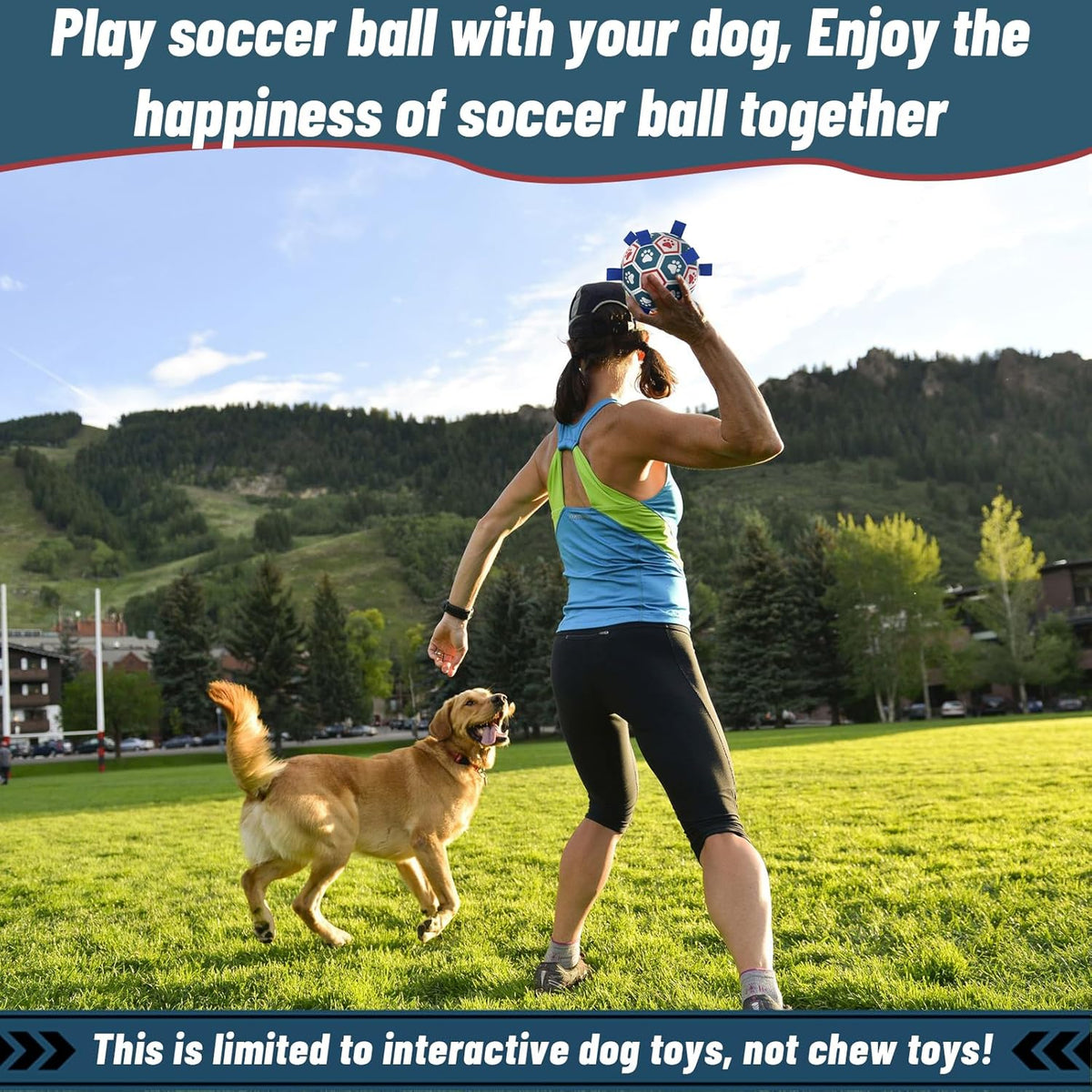 QDAN Dog Toys Soccer Ball with Straps, Herding Balls for Dogs, Interactive Toy for Tug of War, Durable Dog Balls for Medium Large Dogs (8 Inch)