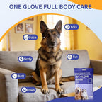Pet Glove Wipes for Dogs Cats, Grooming Deodorizing Puppy Face Paws Fur and Butt Gloves Wipe, Unscented Extra Thick Travel Cleaning Care Hypoallergenic No Rinse Disposable Bathing Dog Wipes, 24 Pcs