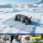 Spark Paws Cooling Mat for Dogs - Self Cooling Dog Mat & Pet Cooling Pad for Large, Medium & Small Dogs - Non-Toxic, Non-Gel Washable Cooling Bed - Waffle Blue - Size XXL
